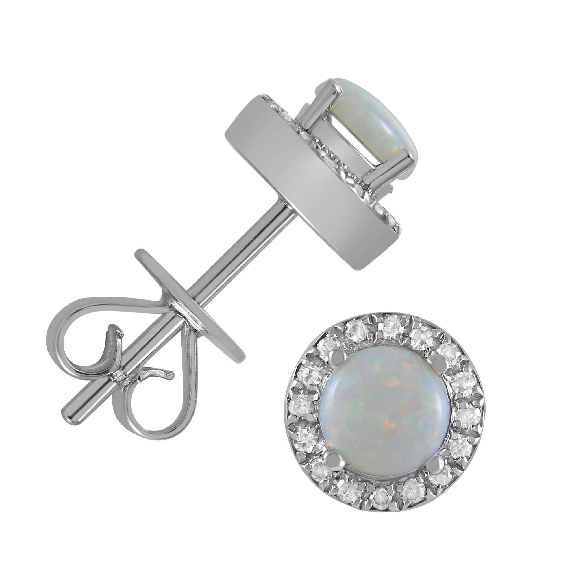 Stud 10 Karat White Opal Earring