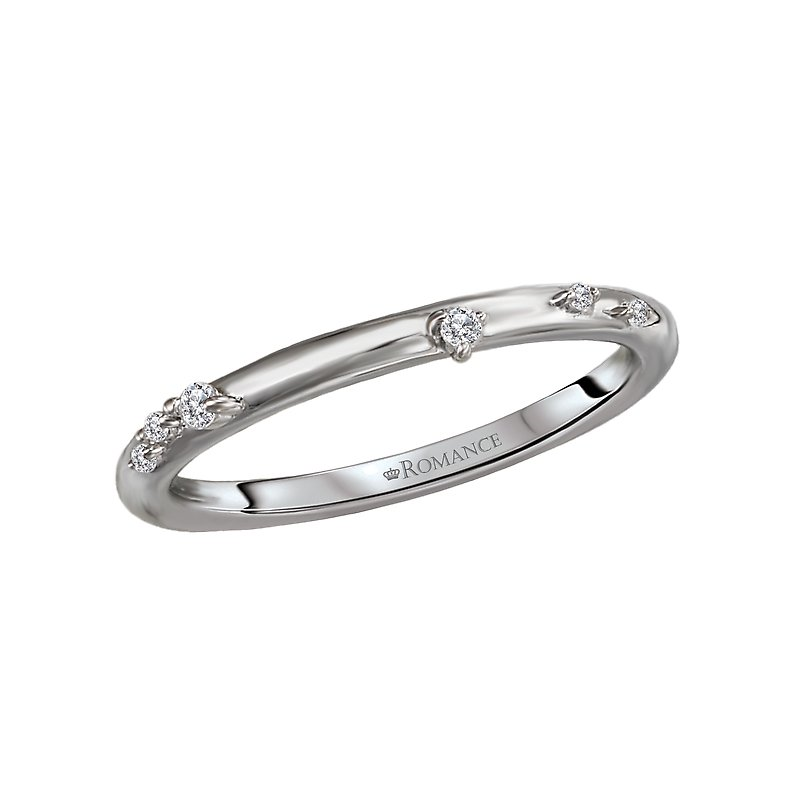 Stackable 14 Karat White Wedding Band