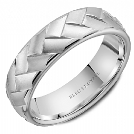 Precious Metal (No Stones) Wedding Bands  -  Men'