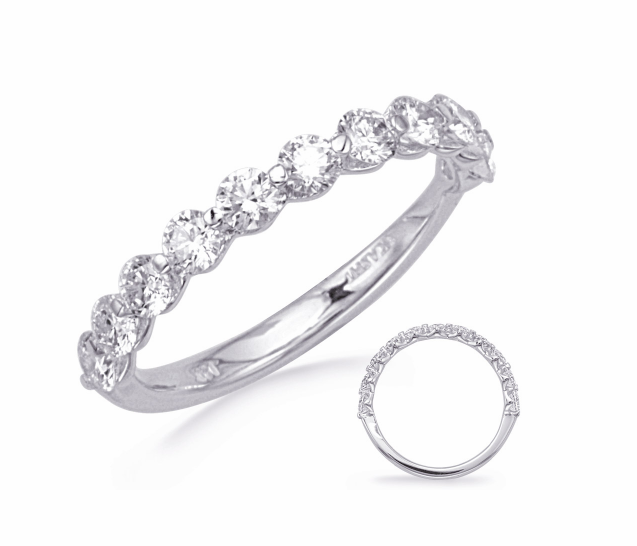 Shared Prong 14 Karat White Wedding Band