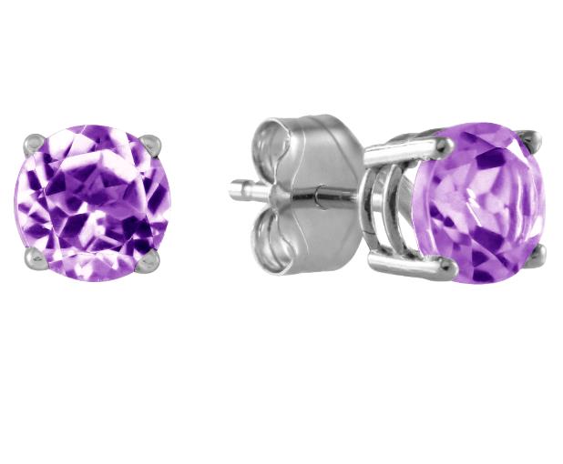 Stud 14 Karat White Amethyst Earring