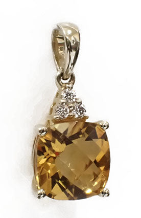 14 Karat Yellow Citrine Pendant