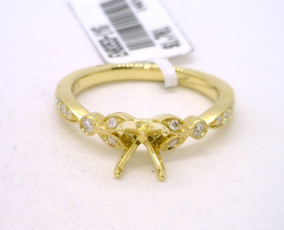 Floral 14 Karat Yellow Semi-Mounting