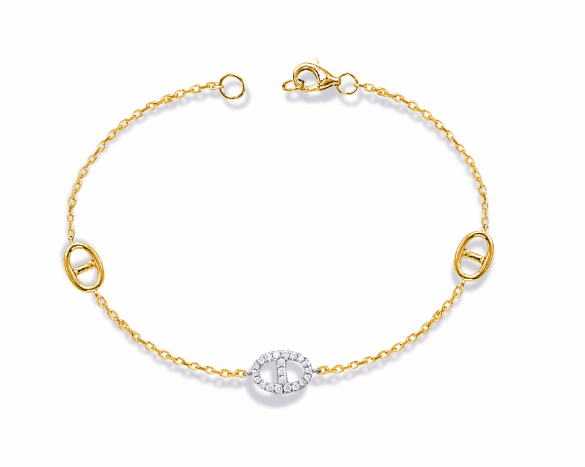 14 Karat Two-Tone Diamond Bracelet