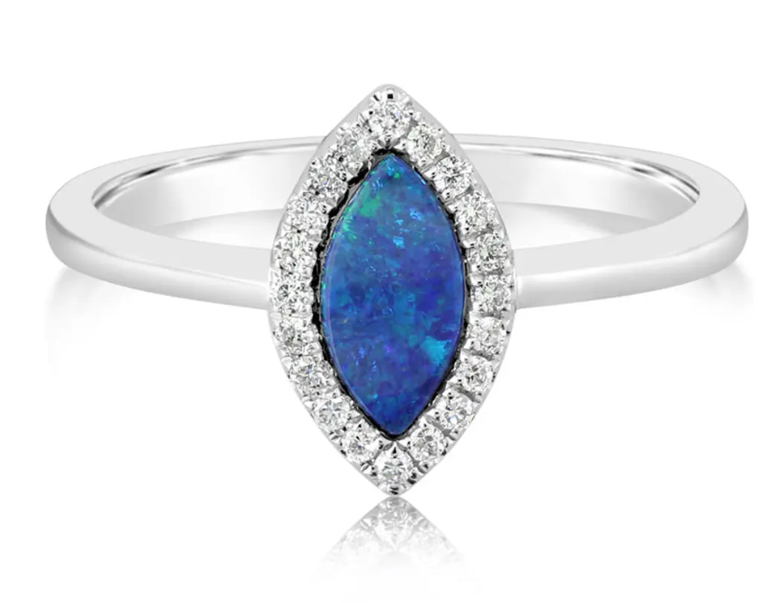 14 Karat White Opal Ring