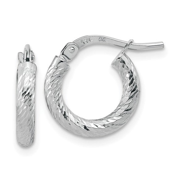 Hoop 14 Karat White Earrings