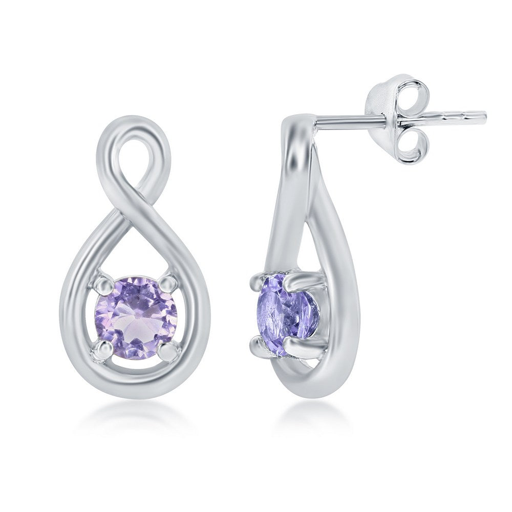 Amethysts Sterling Silver Earrings