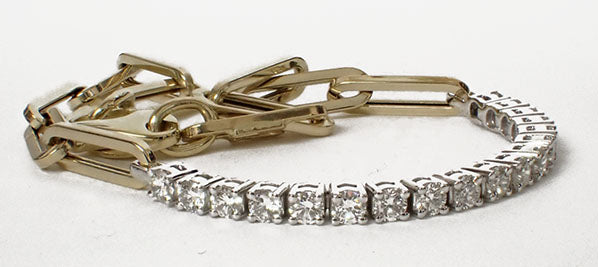 Tennis 14 Karat Two-Tone Diamond Bracelet