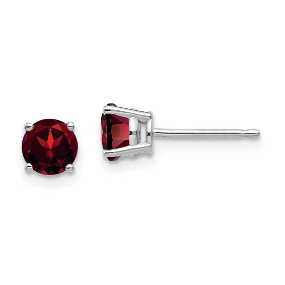 Stud 14 Karat White Garnet Earring