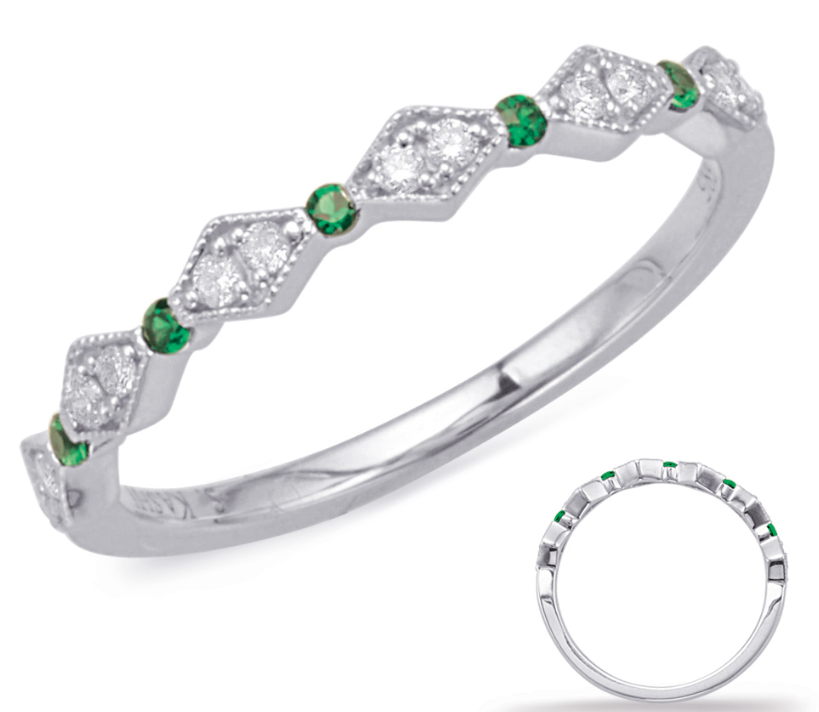 14 Karat White Emerald Ring