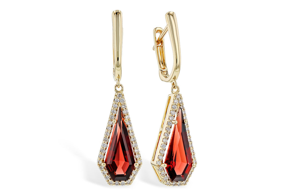 Dangle 14 Karat Yellow Garnet Earring