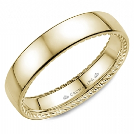 Precious Metal (No Stones) Wedding Bands  -  Men'