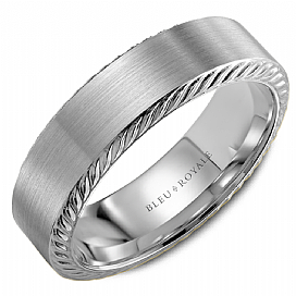 Precious Metal (No Stones) Wedding Bands  -  Men'