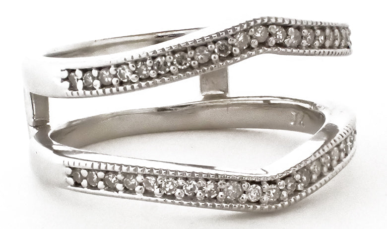 14 Karat White Diamond Wedding Band