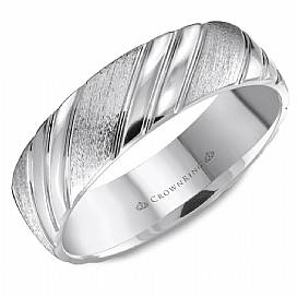 Precious Metal (No Stones) Wedding Bands  -  Men'