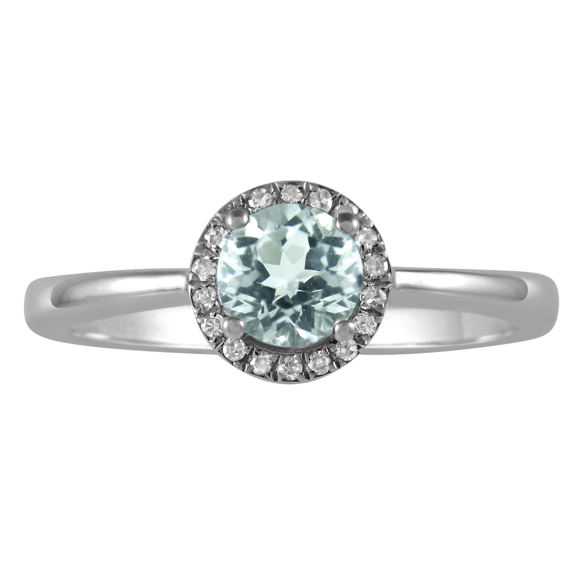 10 Karat White Aqua Ring