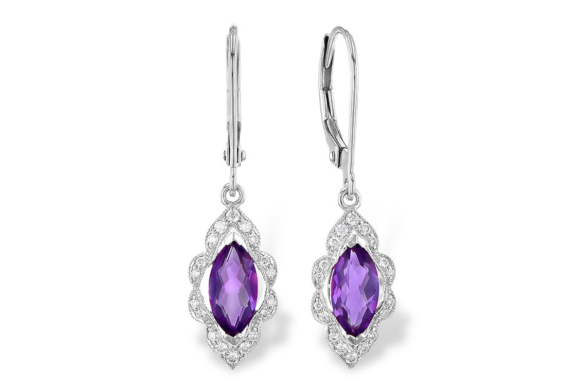 Dangle 14 Karat White Amethyst Earring