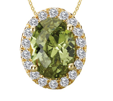 14 Karat Yellow Peridot Pendant