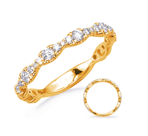 Shared Prong 14 Karat Yellow Wedding Band