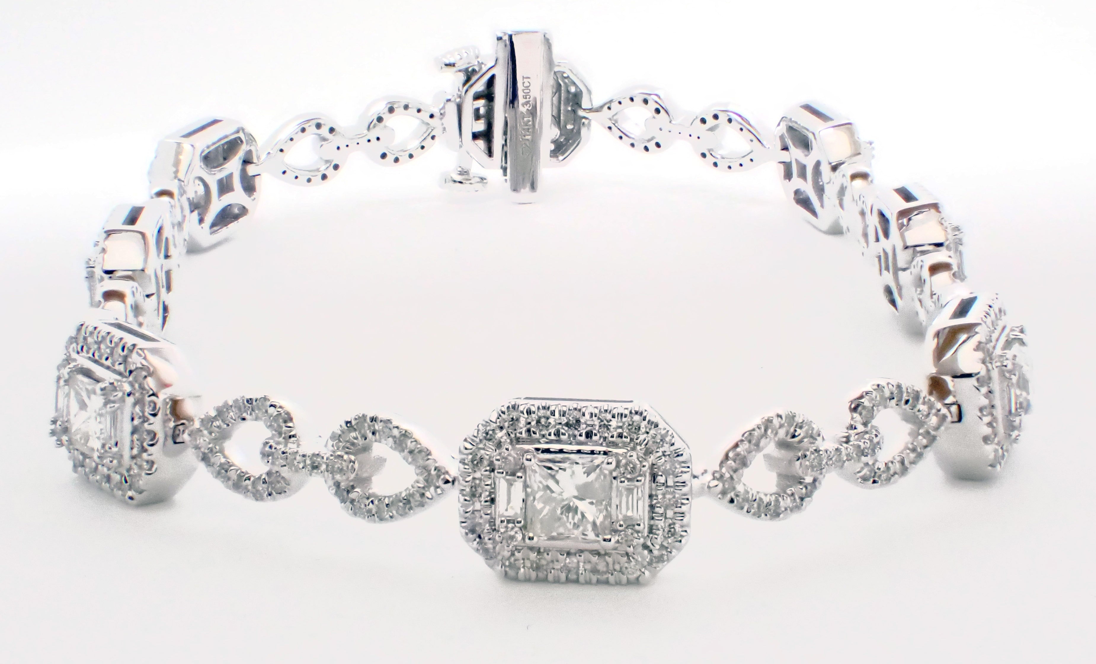 14 Karat White Diamond Bracelet