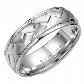 Precious Metal (No Stones) Wedding Bands  -  Men'