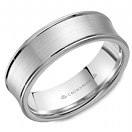 Precious Metal (No Stones) Wedding Bands  -  Men'