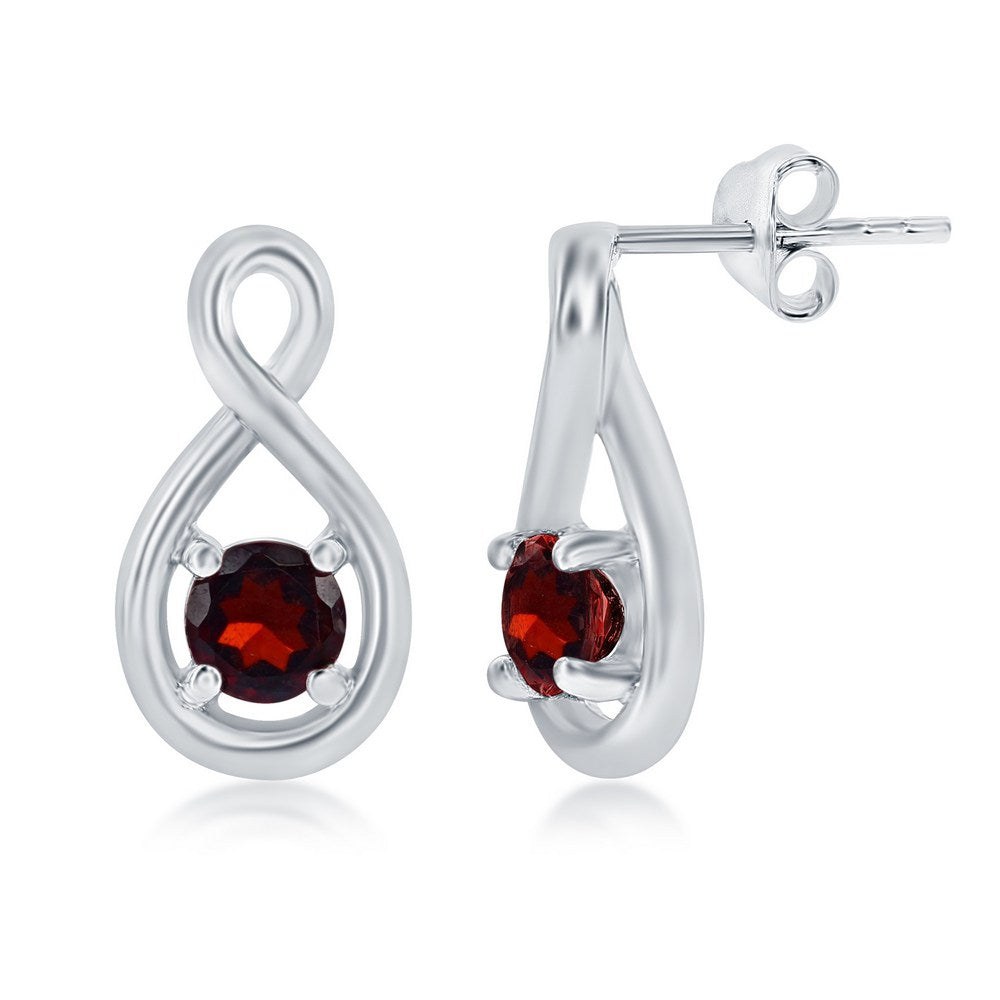 Garnets Sterling Silver Earrings