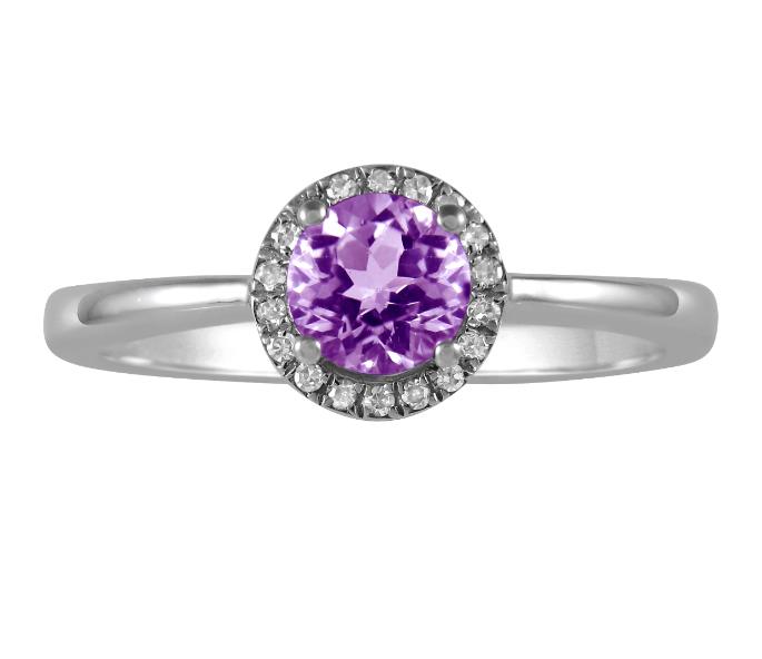 10 Karat White Amethyst Ring