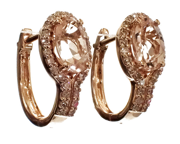 Hoop 10 Karat Rose Morganite Earring