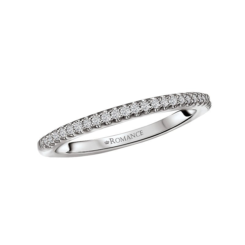 Prong Set 14 Karat White Wedding Band