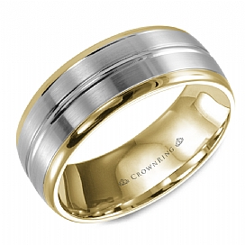 Precious Metal (No Stones) Wedding Bands  -  Men'