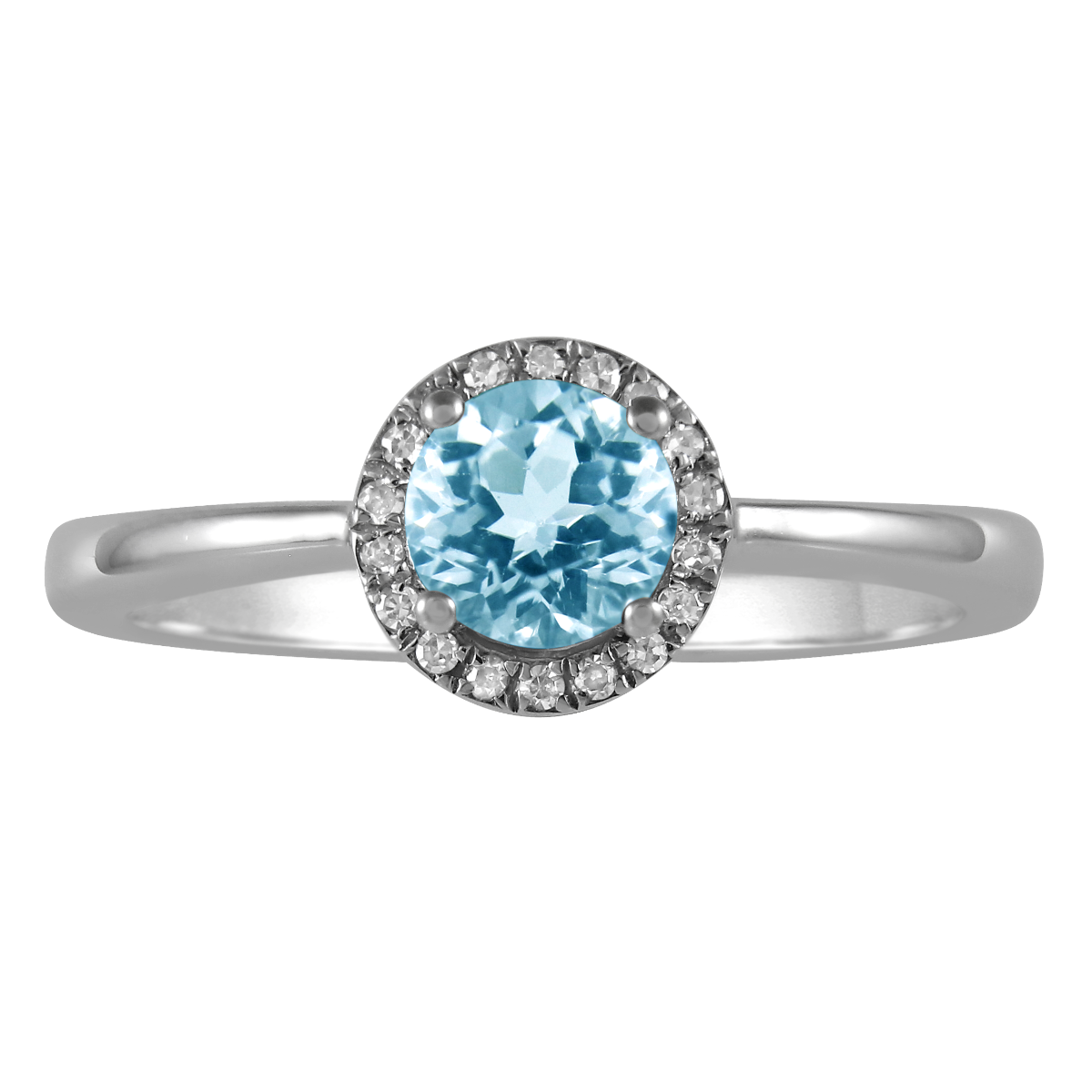 10 Karat White Blue Topaz Ring