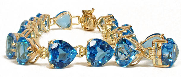 14 Karat Yellow Blue Topaz Bracelet