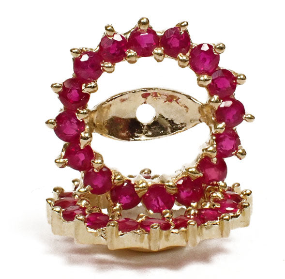 14 Karat Yellow Ruby Stud Earring