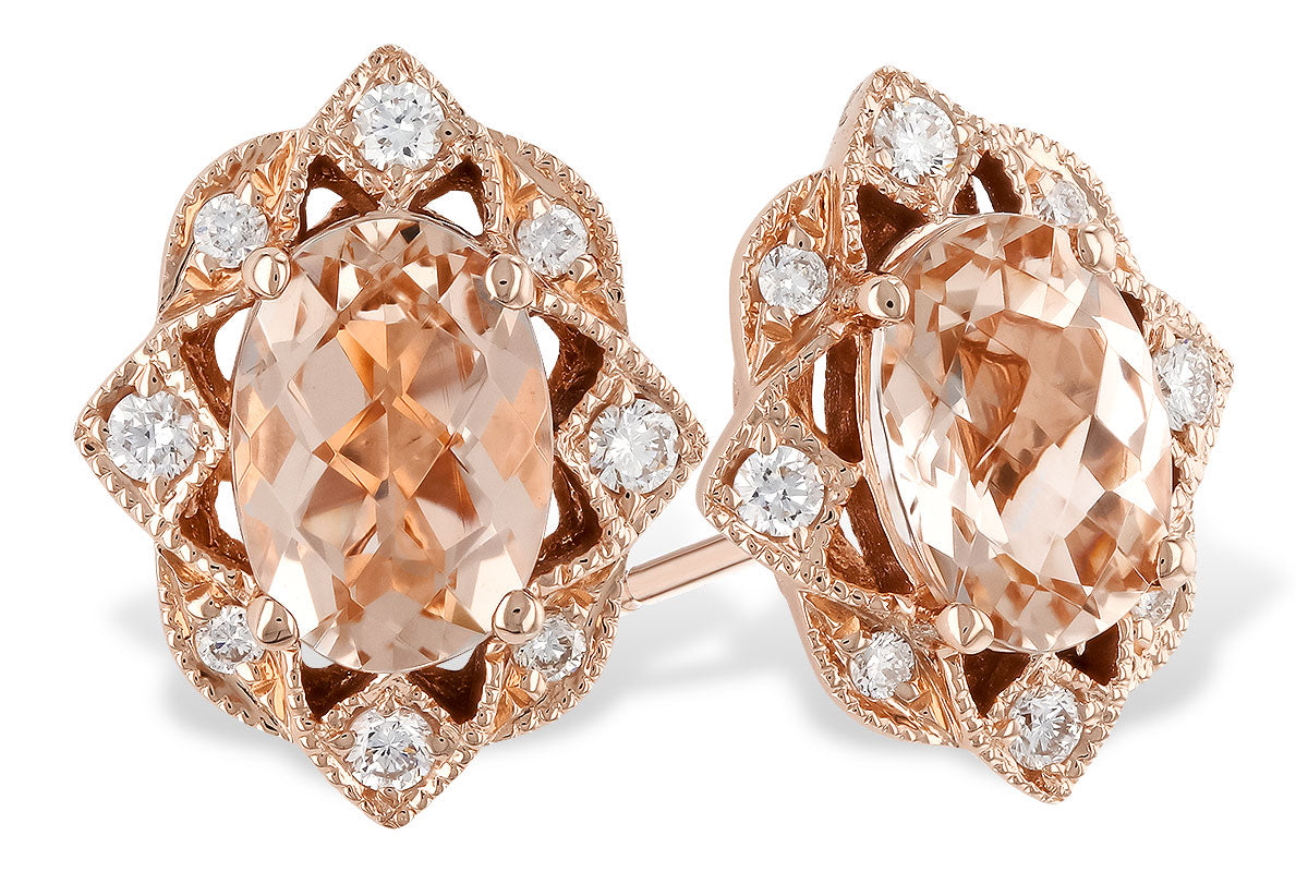 Stud 14 Karat Rose Morganite Earring