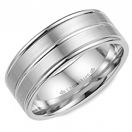 Precious Metal (No Stones) Wedding Bands  -  Men'