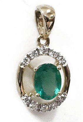 14 Karat Yellow Emerald Pendant