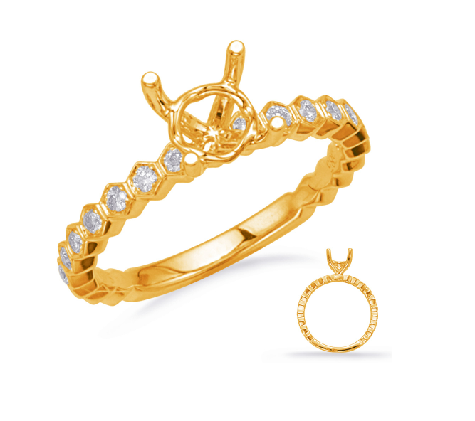 Prong Set 14 Karat Yellow Semi-Mounting