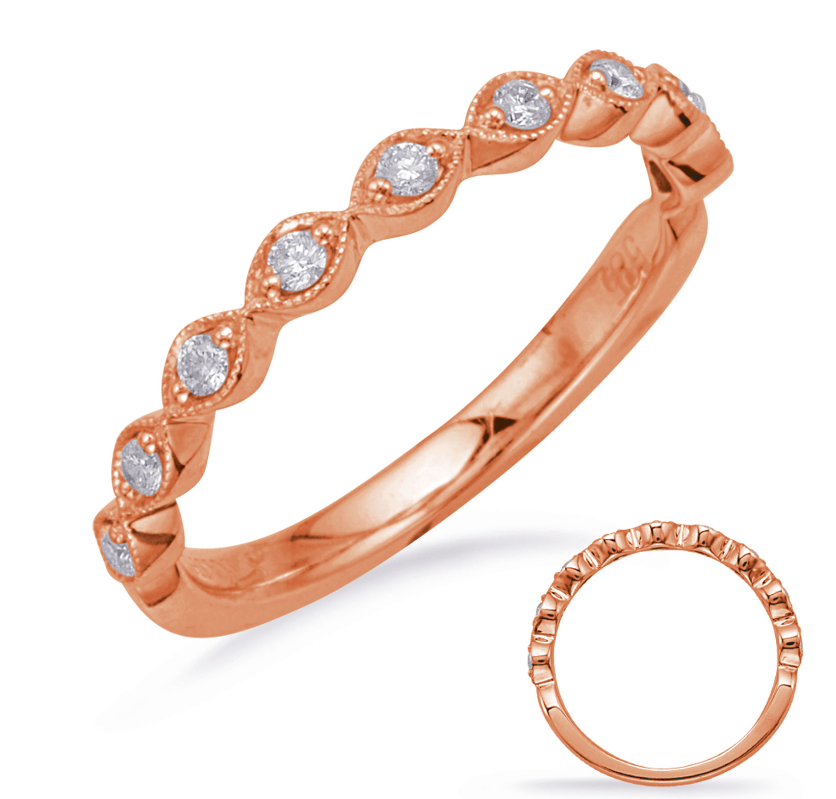 Stackable 14 Karat Rose Wedding Band