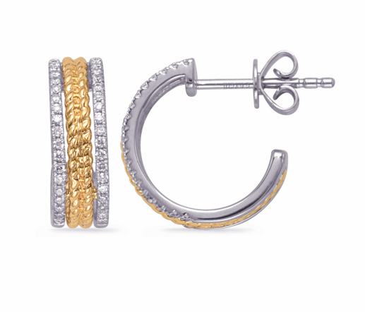 Hoop 14 Karat Two-Tone Earrings